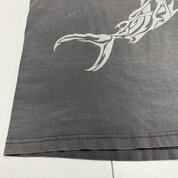 Vintage Palau Shark T Shirt Mens Medium 20x27.5 Faded Black Y2K Surf - Picture 7 of 14